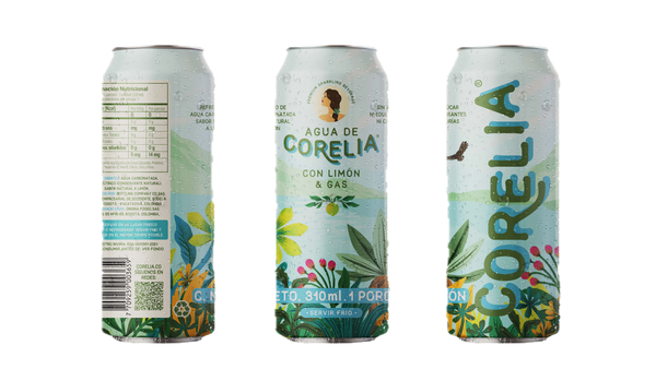 Sparkling Water with Natural Lime Flavor..Agua con Gas con Sabor Natural a Limón