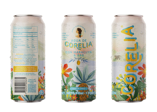 Sparkling Water with Natural Passionfruit Flavor..Agua con Gas con Sabor Natural a Maracuyá