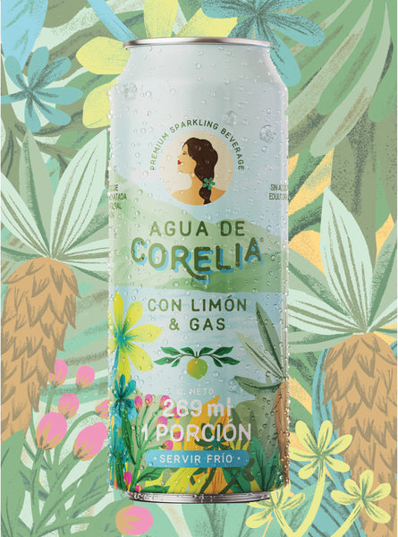 Sparkling Water with Natural Lemon Flavor for Medellin..Agua con Gas con Sabor Natural a Limón para Medellin